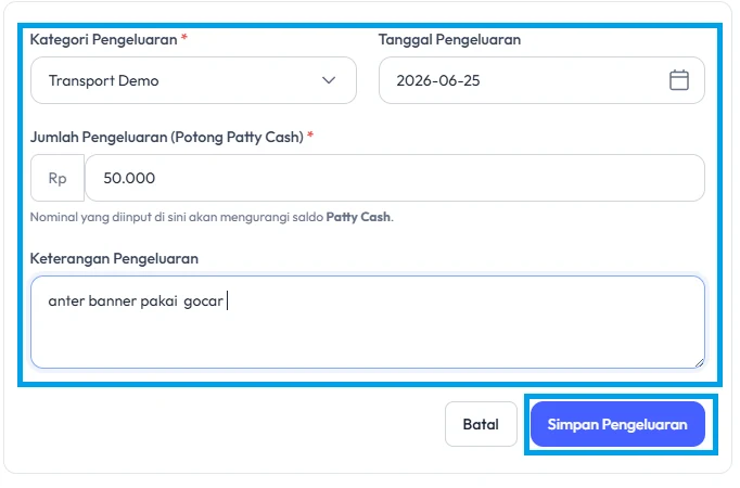 Simpan Pengeluaran